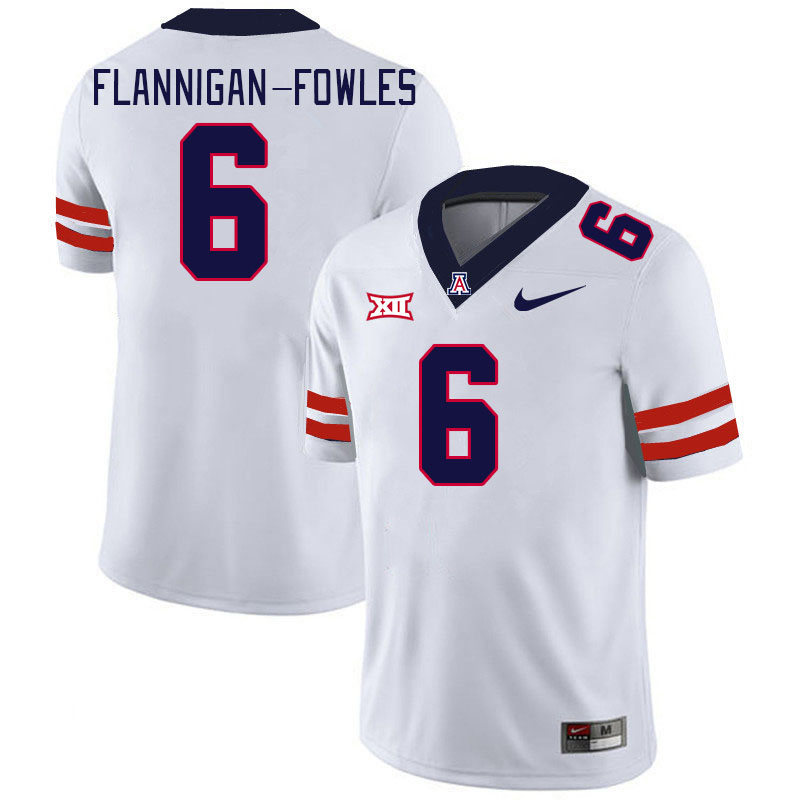 #6 Demetrius Flannigan-Fowles Arizona Wildcats Jerseys Football Stitched-White